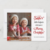 サンタのヘルパーのクリスマスホリデーフォトカード シーズンカード (正面)