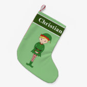 サンタのヘルパークリスマス スモールクリスマスストッキング (正面 (吊り時))