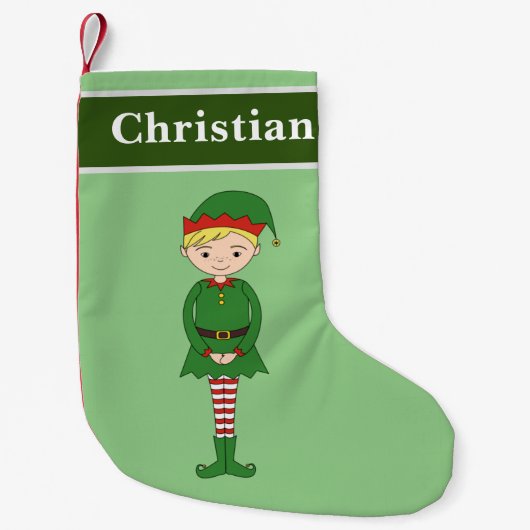サンタのヘルパークリスマス スモールクリスマスストッキング (正面)