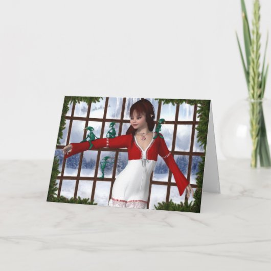 サンタのヘルパー挨拶/ノートカード シーズンカード (正面)