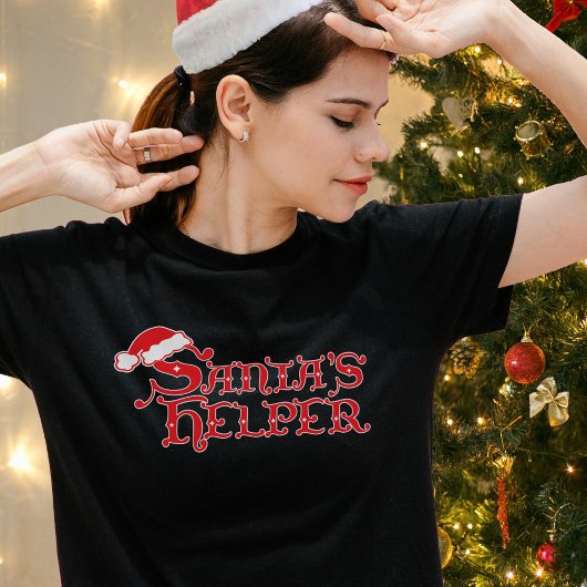 サンタのヘルパー赤と白クリスマスTシャツ Tシャツ