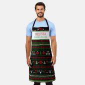 サンタのヘルパー醜いクリスマスセーター大 エプロン (着用した状態)