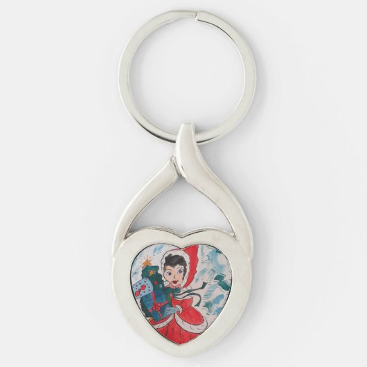 サンタのヘルパー・クリスマスメタル キーホルダー (正面)