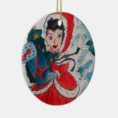 サンタのヘルパー・クリスマス セラミックオーナメント (右)