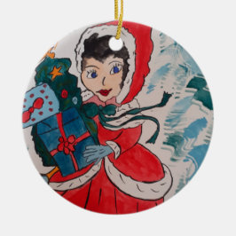 サンタのヘルパー・クリスマス セラミックオーナメント