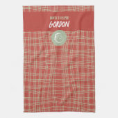 サンタのヘルパー・レッド&グリーン・陽気 キッチンタオル (縦)