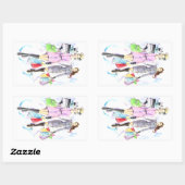 サンタのヘルパー 長方形シール (シート)