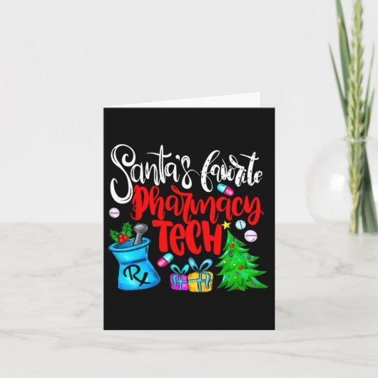 サンタのベストファーマシー技術者 クリスマス 薬局事務 カード (正面)