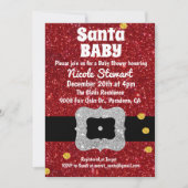 サンタのベビーの休日のベビーシャワーの招待状 招待状 (正面)