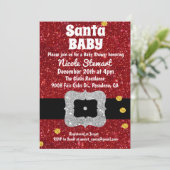 サンタのベビーの休日のベビーシャワーの招待状 招待状 (スタンド正面)