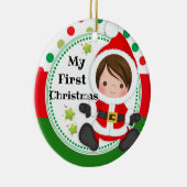 サンタのベビー私の最初第1クリスマス セラミックオーナメント (右)