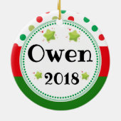 サンタのベビー私の最初第1クリスマス セラミックオーナメント (裏面)