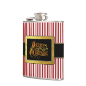 サンタのベルトのメリークリスマスのキャンディ・ケーン フラスク (左)