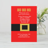 サンタのベルトの留め金のクリスマスの招待 招待状 (スタンド正面)