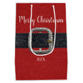 サンタのベルトメリークリスマス ミディアムペーパーバッグ (裏面)