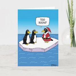 サンタのペンギンのクリスマスの冗談の紙カード シーズンカード