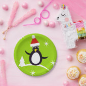サンタのペンギンのクリスマスの紙のパーティーのプレート ペーパープレート (パーティー)