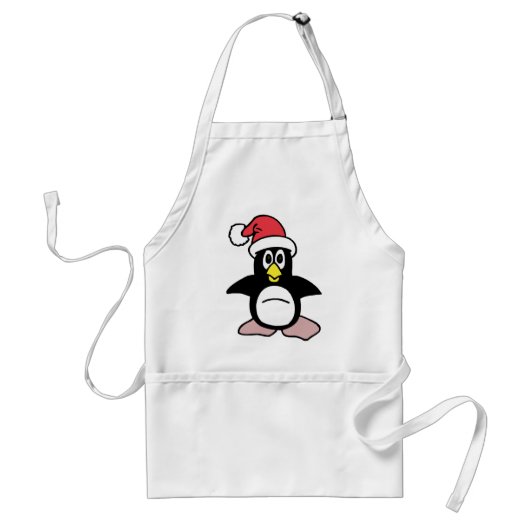 サンタのペンギンのマスコット スタンダードエプロン (正面)