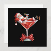 サンタのホットメス・クリスマスマルティーニ 面白いサンタ シーズンカード (正面/裏面)