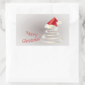 サンタのホワイトケーキ 長方形シール (バッグ)