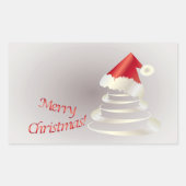 サンタのホワイトケーキ 長方形シール (正面)