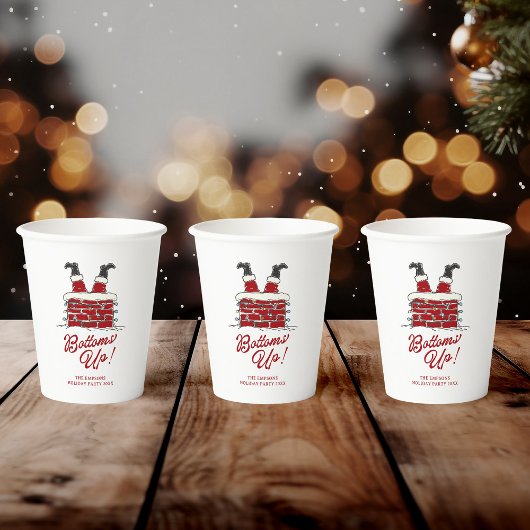 サンタのボトムアップ！クリスマスパーティードリンクウェア 紙コップ