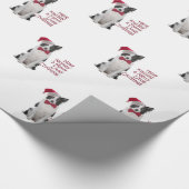 サンタのボーダーコリーの包装紙 ラッピングペーパー (角)