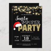 サンタのポスターのクリスマスオフィスファンシードレス 招待状 (正面/裏面)