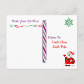 サンタのポストカード：サンタハットのパープルユニコーン シーズンポストカード (裏面)