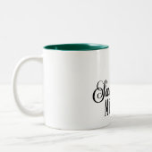 サンタのミルクのお気に入りのクリスマスおもしろいマグカップデザイン ツートーンマグカップ (左)