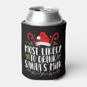 サンタのミルクを飲みそうな面白いクリスマス 缶クーラー (缶正面)