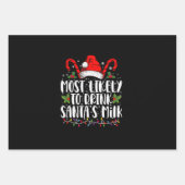 サンタのミルク・クリスマスを飲む可能性が最も高おもしろいい ラッピングペーパーシート (正面)