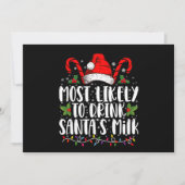サンタのミルク・クリスマスを飲む可能性が最も高おもしろいい 招待状 (正面)
