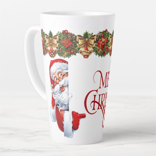 サンタのメリークリスマス カフェラテマグ (左アングル)