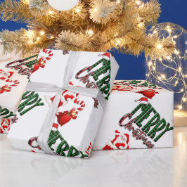サンタのメリークリスマス - マットラッピングペーパー ラッピングペーパー