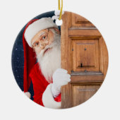 サンタのメリークリスマス 名前 セラミックオーナメント (正面)