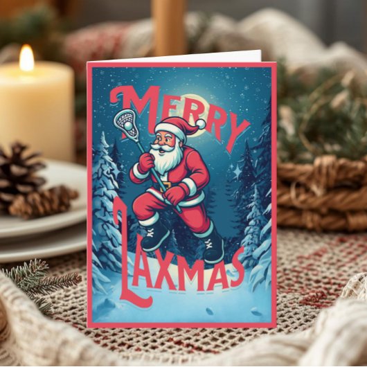 サンタのメリー・ラックスマス・ラクロスクリスマス 写真 カード