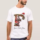 サンタのモノグラム入りクリスマスパーソナルギフト Tシャツ (正面)