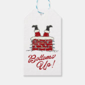 サンタのユーモアたっぷりのホリデー ラッピング アクセント ギフトタグ (正面)