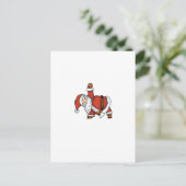 サンタのヨガ-ヨガサンタのクリスマスのデザイン シーズンポストカード (スタンド正面)