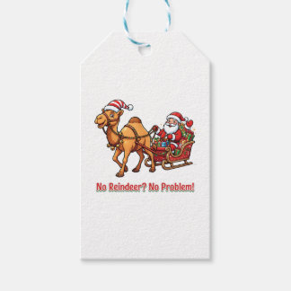 サンタのラクダ乗りクリスマスデザイン ギフトタグ