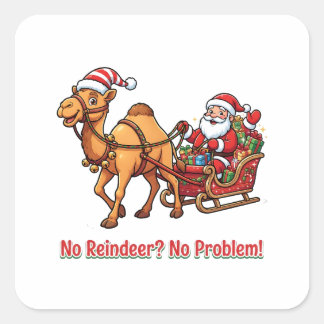 サンタのラクダ乗りクリスマス ノーラクダでも問題なし! スクエアシール