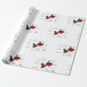 サンタのラッピングペーパーでの挨拶 ラッピングペーパー (アンロールド)