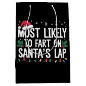 サンタのラップクリスマスクリスマスで最もファートする可能性が高い ミディアムペーパーバッグ (正面)