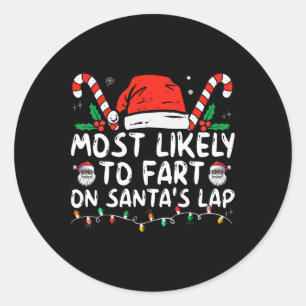 サンタのラップファミリークリスマで最もファートする可能性が高い ラウンドシール