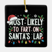 サンタのラップファミリーマッチングで最もファートする可能性が高い セラミックオーナメント (正面)