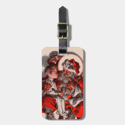 サンタのラップ ラゲッジタグ (正面縦)