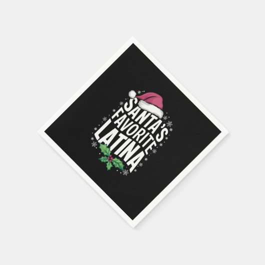 サンタのラテンアメリカ系女性お気に入りのクリスマス醜いクリスマス スタンダードカクテルナプキン (角)