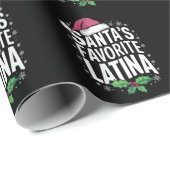 サンタのラテンアメリカ系女性お気に入りのクリスマス醜いクリスマス ラッピングペーパー (ロールコーナー)