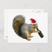サンタのリスの飲むビール シーズンポストカード (正面/裏面)